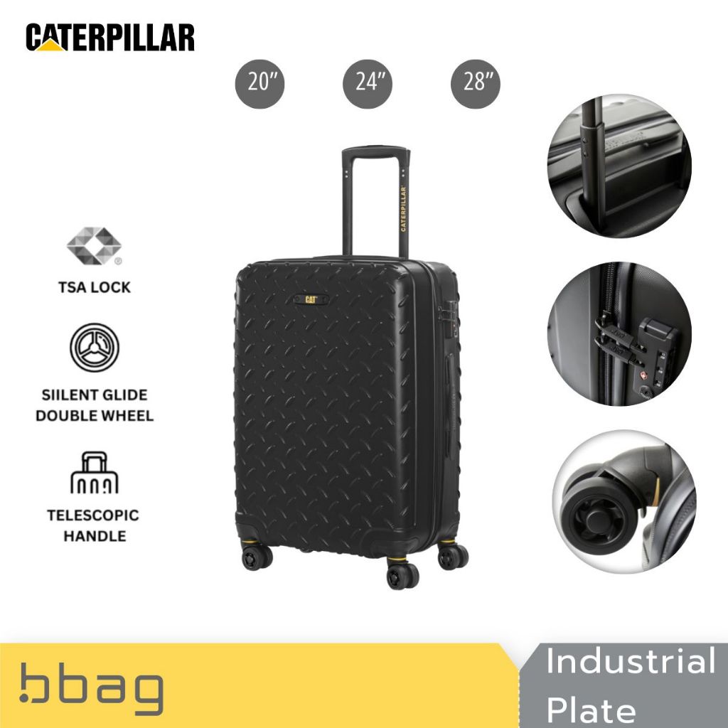 Caterpillar กระเป๋าเดินทางล้อลาก รุ่น Industrial Plate (83552) วัสดุ ABS ลายเก๋ Silent Glide ล้อ 8 ล
