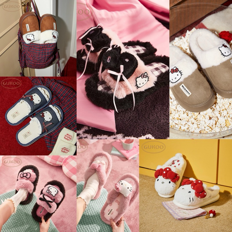 Gukoo x Hello Kitty🍎รองเท้าซานริโอ้น่ารักๆ pre-order 10-14days 🩰🍑💗 มีมากกว่า 10+แบบ