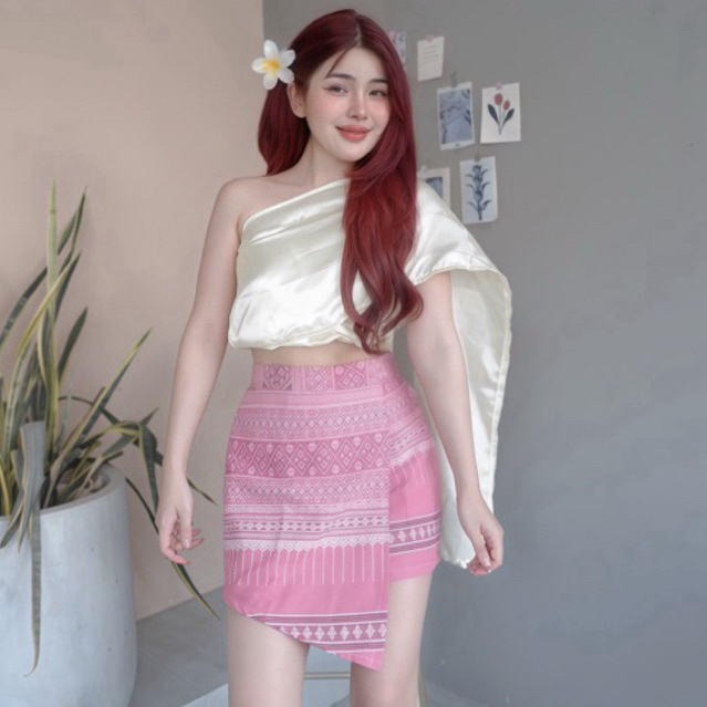 ชุดไทยสุดน่ารัก ใส่สบาย พร้อมเที่ยวสงกรานต์นี้ เซต2ชิ้นผ้าฝ้ายอย่างดี พิมพ์ลายไทยสุดประณีต ใส่ไปวัดทำบุญ(ผ้าฝ้าย)