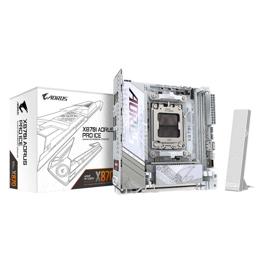 [มือ1] MAINBOARD (เมนบอร์ด) AM5 GIGABYTE X870I AORUS PRO ICE WIFI [Mini-ITX] พร้อมส่ง