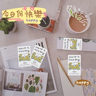 ( LY ) สติกเกอร์ปิดผนึกภาษาอังกฤษรูปสี่เหลี่ยม Good Day การ์ตูนสัตว์ พืช ดอกไม้ สติ๊กเกอร์ตกแต่งบรรจุภัณฑ์ของขวัญ