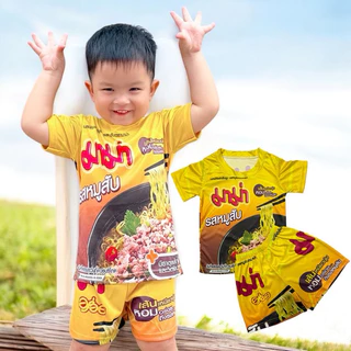 ชุดเด็กใส่หน้าร้อนลายมาม่าลายขนม