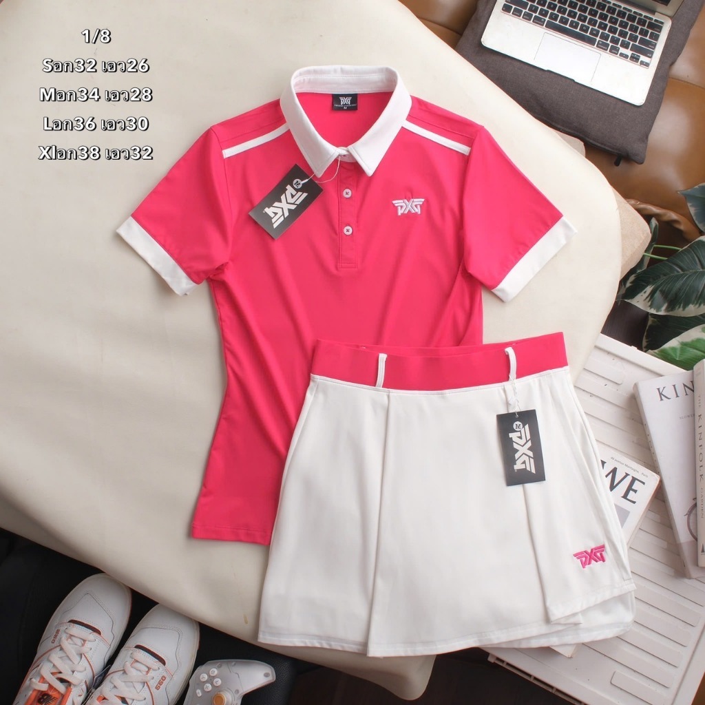 (มาใหม่) ชุดเซตกีฬาตีกอล์ฟหญิง ได้2ชิ้น มี 8 สี (Size:S-XL) ทรงสวยสีสันสดใสทนทาน เหมาะทุกสนาม พร้อมส่ง