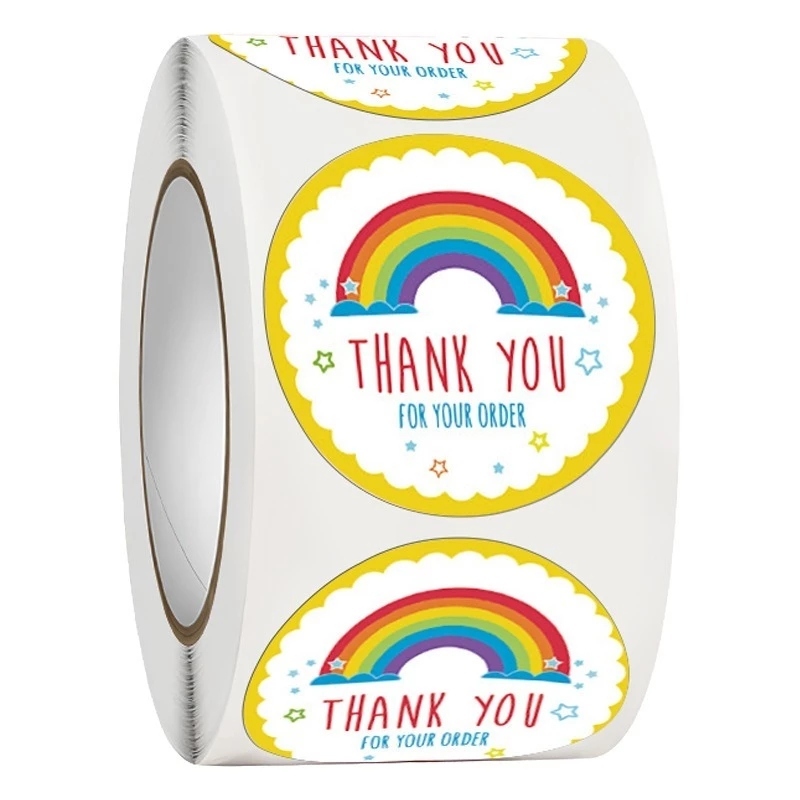 สติ๊กเกอร์ ขอบคุณ สายรุ้ง สีรุ้ง หัวใจสีรุ้ง เรนโบว์ Rainbow Thank you LGBT LGBTQ PRIDE 500 Stickers