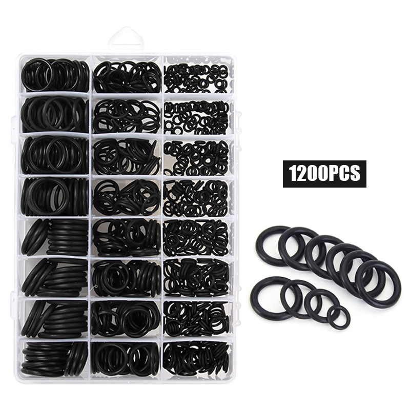 🏠 Eco ยาง โอริง 1200pcs O-Ring Assortment Kit 24 Sizes (พร้อมกล่อง) ทนทานต่อการกัดกร่อน สินค้าแนะนำ