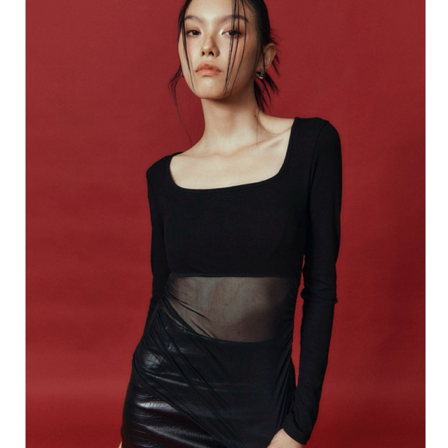 WEEKEND WARDROBE - Miranda Semi See-through Top เสื้อแขนยาวซีทรู