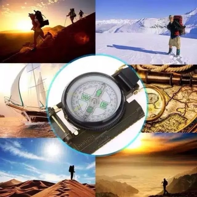 เข็มทิศเดินป่า Lensatic Compass เข็มทิศทหาร สําหรับวัดระยะจริงบนแผนที่ มีมาตราส่วนเส้นบรรทัด สามารถอ่านได้ถูกต้อง L283