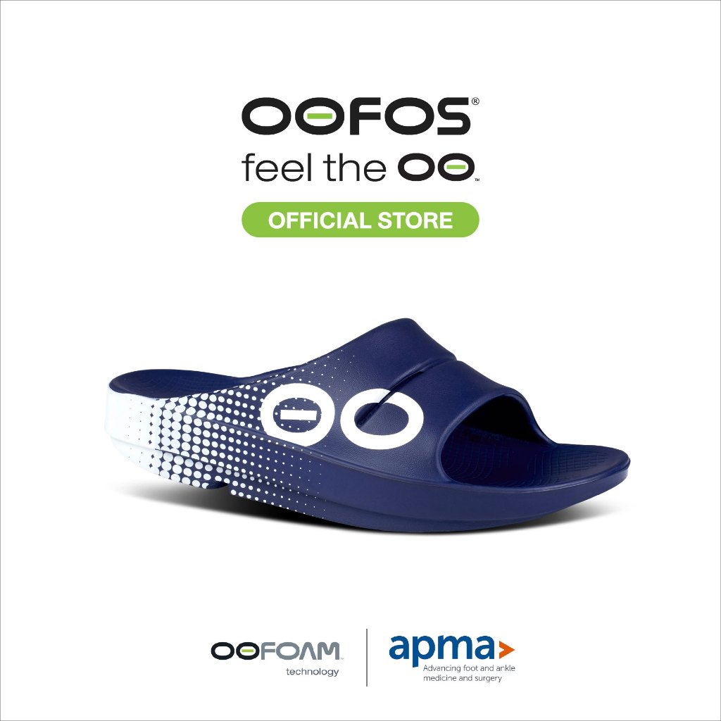 OOFOS OOahh Sport Matrix Navy รองเท้าเพื่อการฟื้นฟู