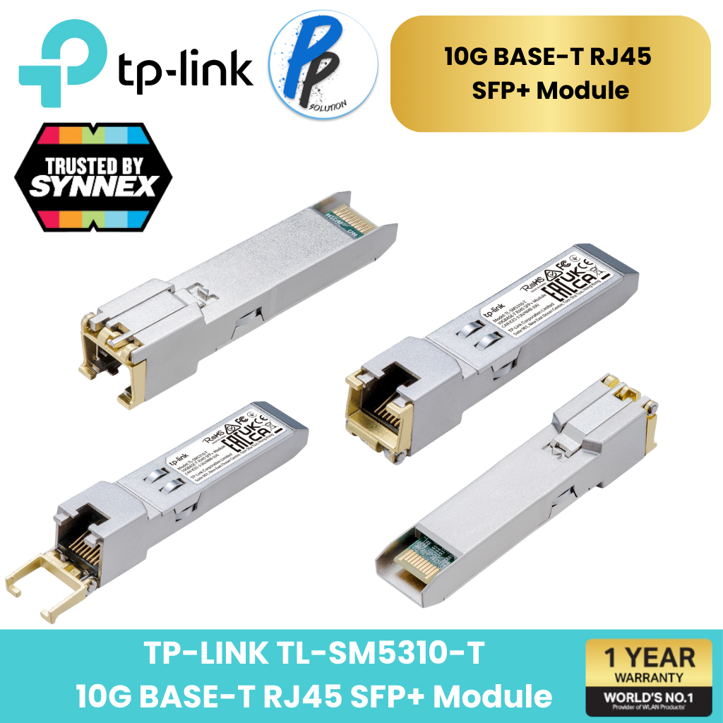 TP-LINK TL-SM5310-T 10G BASE-T RJ45 SFP+ Module โมดูล RJ45 10G เสียบแล้วใช้งานได้เลย  รับกระกัน 1 ปี