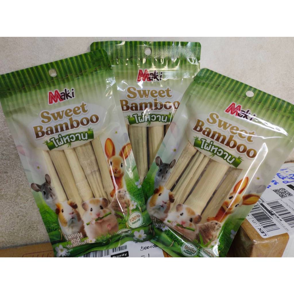 Maki ไผ่หวานลับฟันสำหรับสัตว์ฟันเเทะทุกชนิด 60 g ส่งด่วนทุกวัน ราคา ถูกที่สุด ดีลบีเคเค แกลเลอรีภาพที่ 5