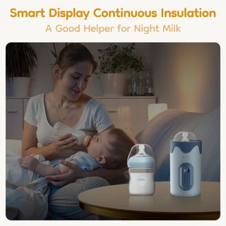 Dr.isla เครื่องอุ่นนม เครื่องนึ่งขวดนม 40-65 °ปรับความร้อนได้ LED ฟังก์ชั่นจอแสดงผลกระเป๋าขวดเด็กทารกแบบพกพา USB WM12