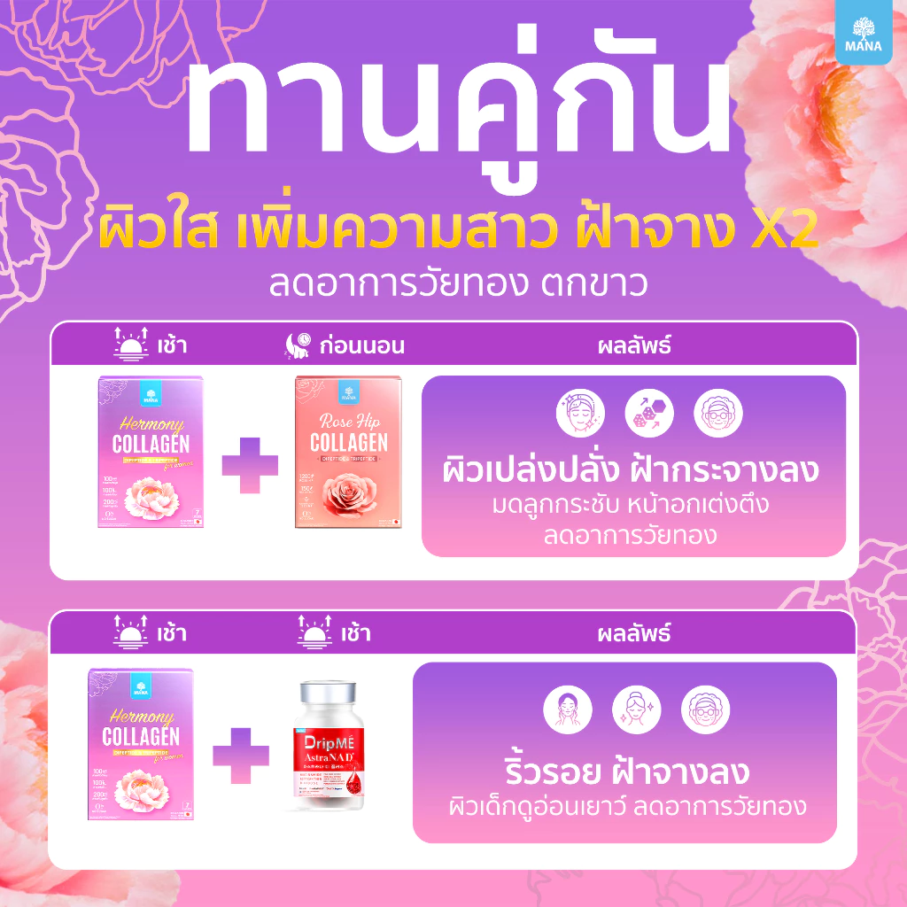 MANA Hermony Collagen คอลลาเจนดูแลสุขภาพผู้หญิง 1 กล่อง 7 ซอง thumbnail 8
