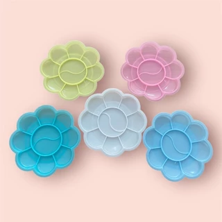 จานสีพลาสติก จานผสมสี จานสีแบบกลม พลาสสติกใส คละสีคละแบบมีหลากหลายขนาดให้เลือก อุปกรณ์ศิลปะ ในไทยพร้อมส่ง