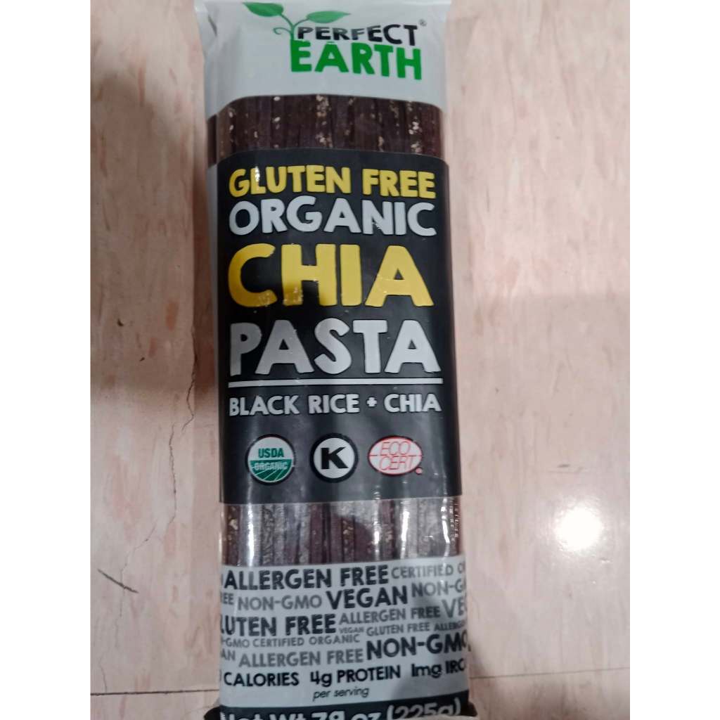PERFECT EARTH Organic Gluten Free Rice Pasta CHIA SEED & BLACK RICE 225g