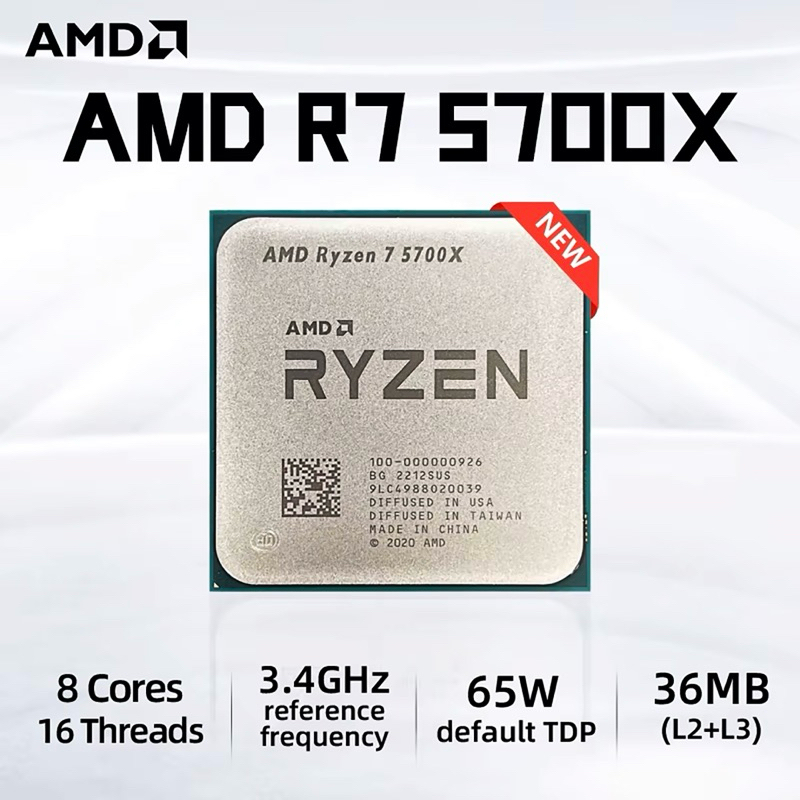 AMD RYZEN 7 5700X AM4 ซีพียู มือสอง นำเข้าจากจีน สภาพสวย ประกัน 1 ปี เต็ม