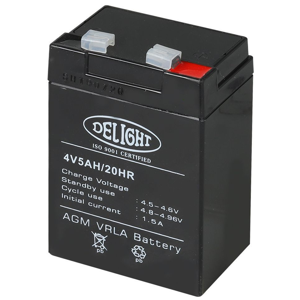 [พร้อมส่ง] แบตเตอรี่แห้ง DELIGHT 4V 5AH ไฟฉาย ไฟฉุกเฉิน งานระบบไฟฟ้า BATTERY DELIGHT 4V 5AH
