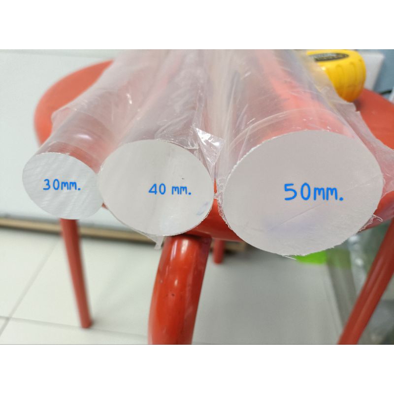 เเท่งตันกลมอะคริลิคสีใส ยาว 30 cm.