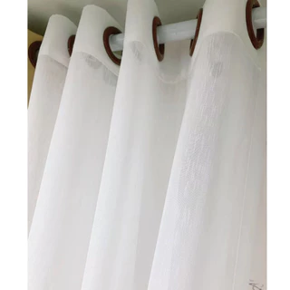 (ลายเส้น) ผ้าม่านโปร่งแสง มีลาย แบบตาไก่ ขนาดประตู ขนาดหน้าต่าง ผ้าโปร่งสีขาว #PP-ลายเส้น