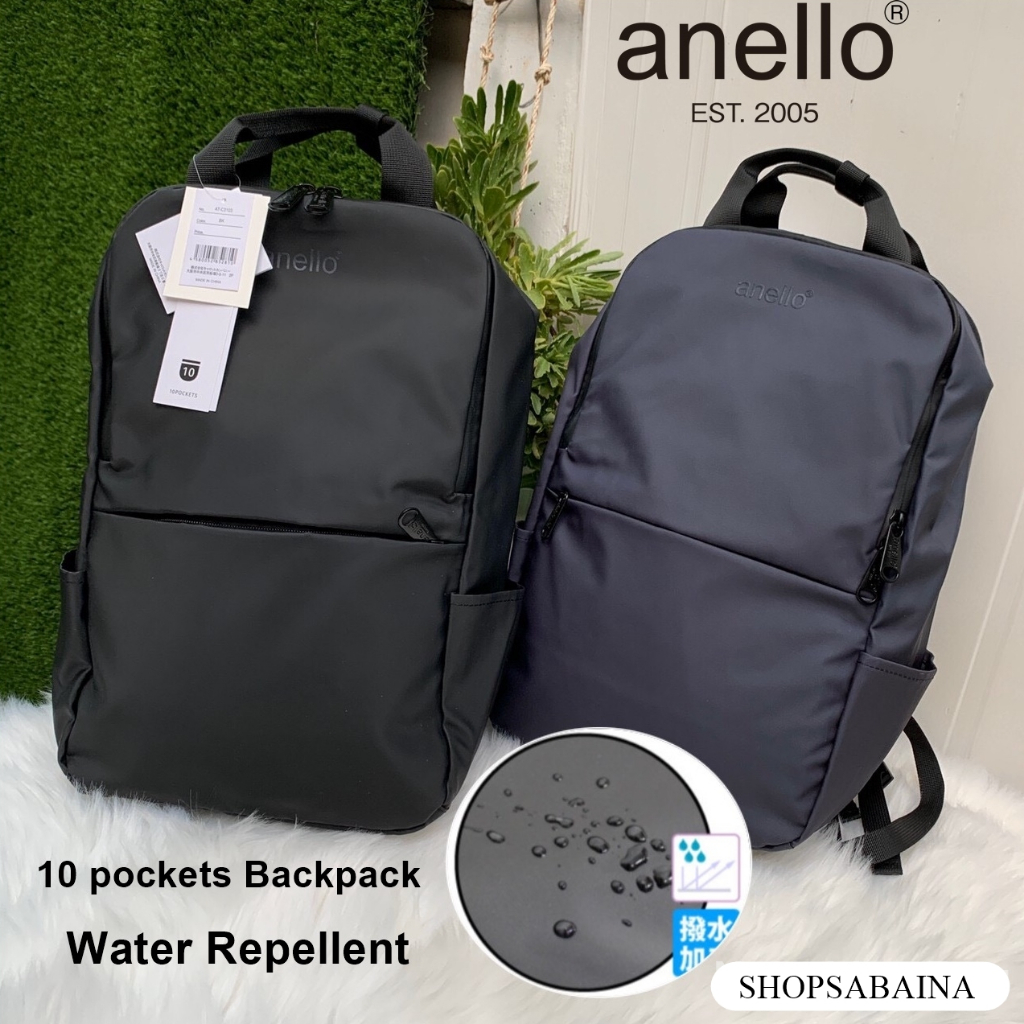 anello NESS BACKPACK 10 pockets PVC leather กระเป๋าเป้สะพายหลัง ผ้าPVCกันน้ำ กระเป๋าแนวธุรกิจ วัยทำงาน