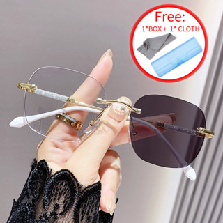 แว่นสายตาสั้น แว่นกรองแสง ฟ้า แท้ ไร้กรอบ เลนส์ออโต้ ออกแดดเ…