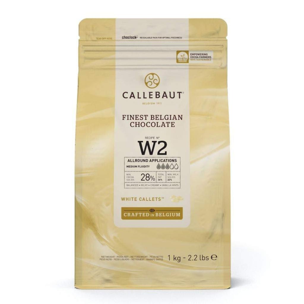 Callebaut W2 White Chocolate Couverture Callets ไวท์ช็อกโกแลต ขนาด500g