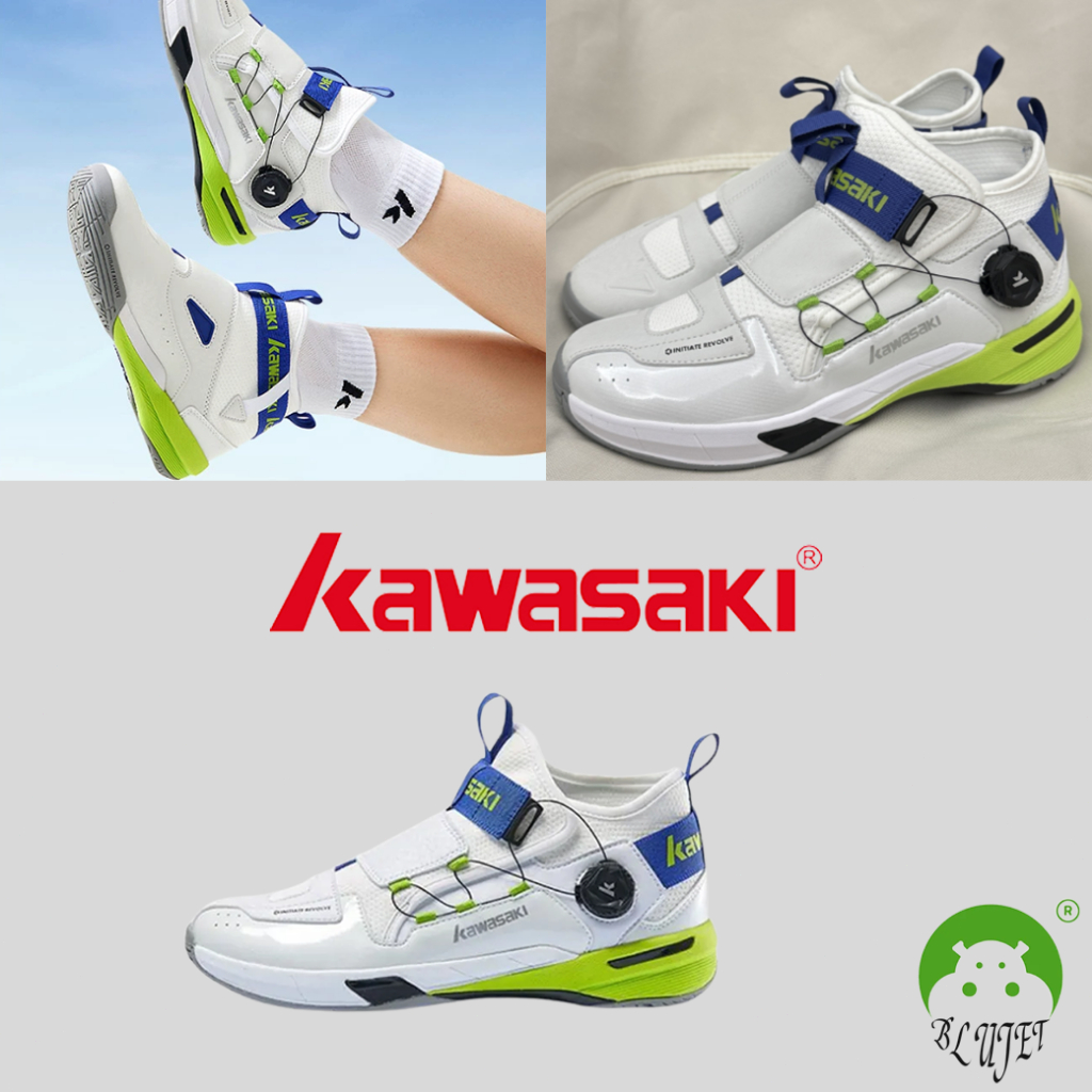 Kawasaki Traverse 2.0 High Top Badminton Shoes Blue Spruce Green K2B20-A3311-3 รองเท้ากีฬา ผู้ชายนาง