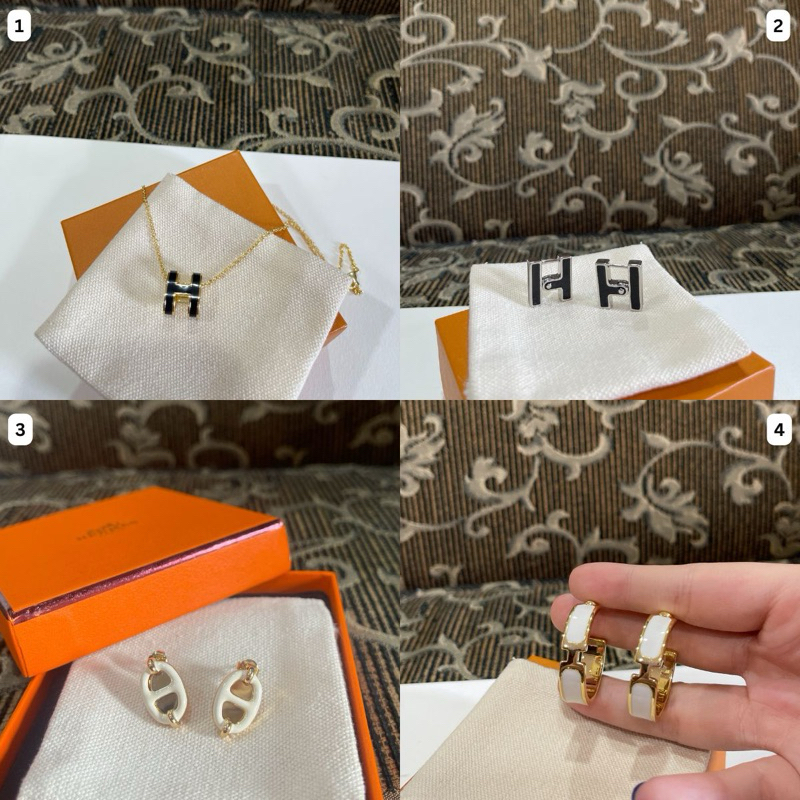 ❌SALE❌เซ็ต ต่างหู สร้อยคอ แอร์เมส POP H ACCESSORIES