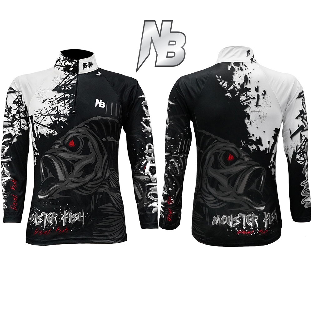 เสื้อตกปลา,ปั่นจักรยาน Devil Flsh Monster Fish มีให้เลือก 2 สี (สินค้าพร้อมจัดส่ง) ป้องกันแสง UV