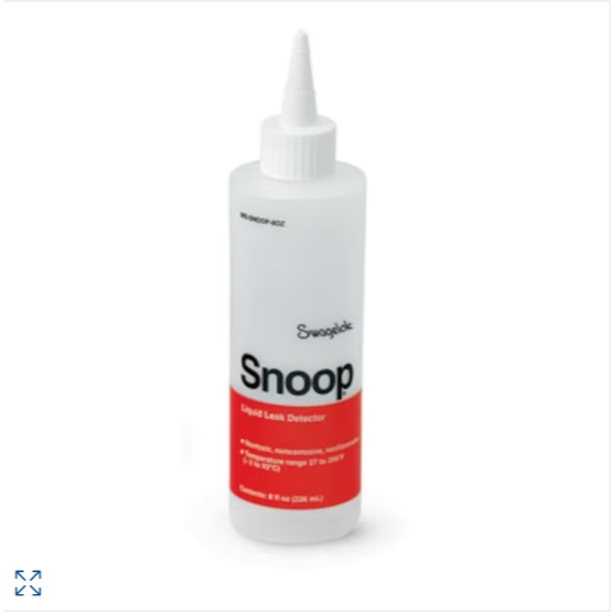 MS-SNOOP-8OZ  SNOOP LIQUID LEAK DETECTOR 8 Oz. (236 ml. ) BOTTLE TEMPERATURE RANGE-2 to 93 Degree C.