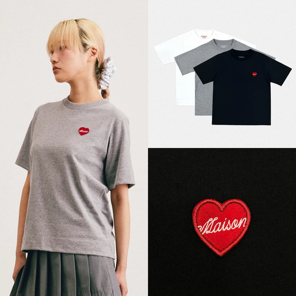 maison KEEPS | The Standard Adore Patch Logo Tee | เสื้อยืด ติดป้ายหัวใจปักโลโก้ มี 2 Size อก 38" & อก 42"