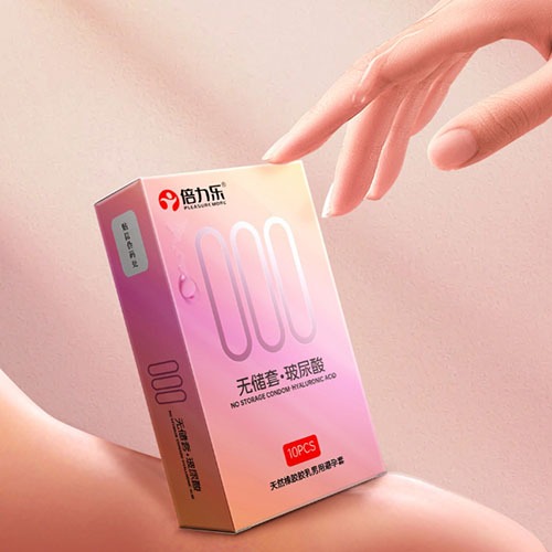 Beilile 000 ถุงยางอนามัยไฮยาลูโรนิกแอซิดแบบบาง พิเศษ กว่า 0.01 ถึง 90% ชมพู