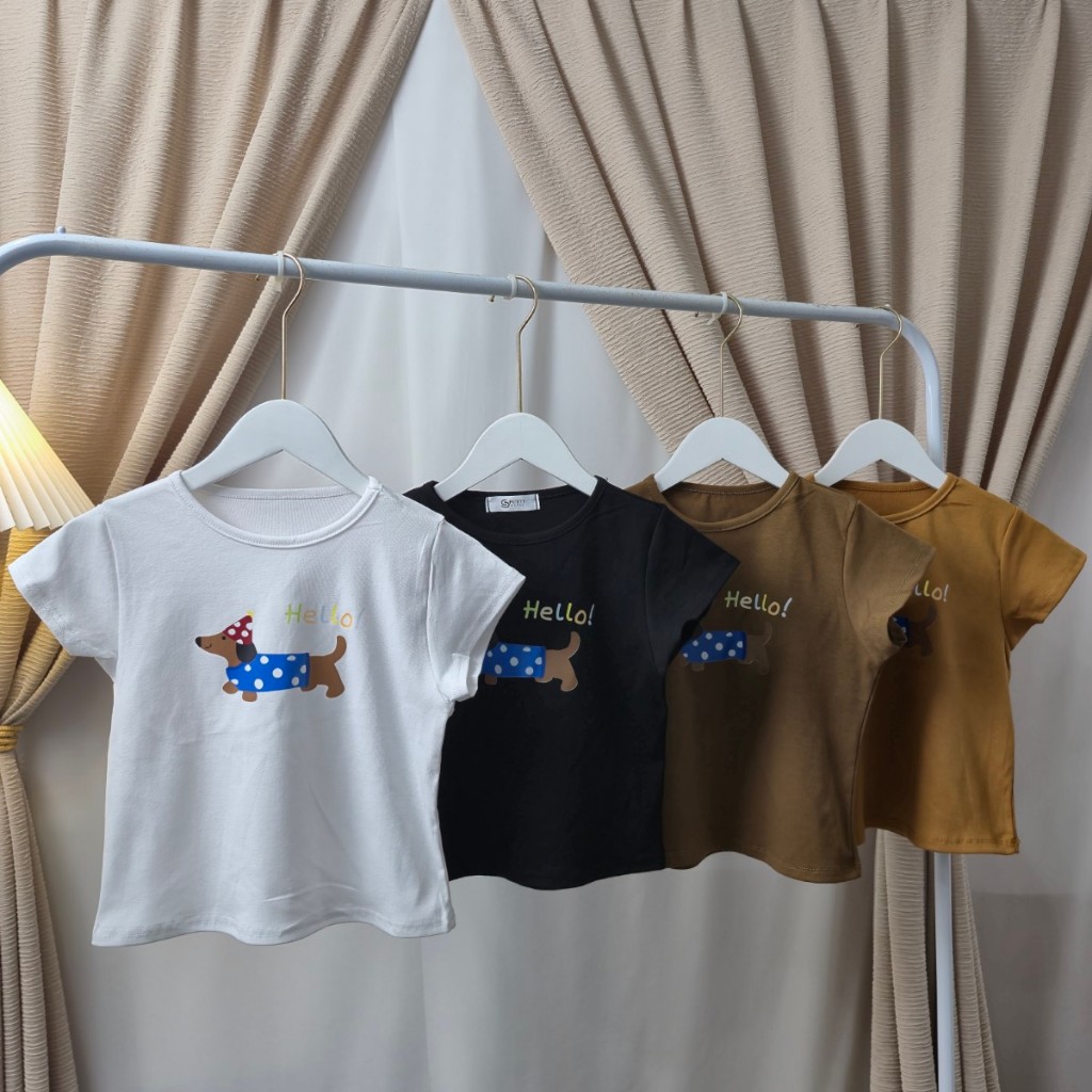 🌈SpinnyHouse🌈เสื้อครอปเบบี้ที BABYTEE สกรีนลายน้องหมาดัชชุน 🍒 เสื้อครอป พร้อมส่ง ทรงสวยใส่ง่าย รุ่น เนสท์ดัชใส่หมวก