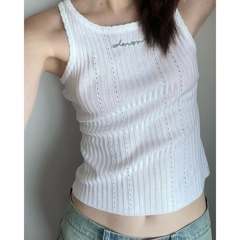 Devon Knitty Beaded Logo Tank
