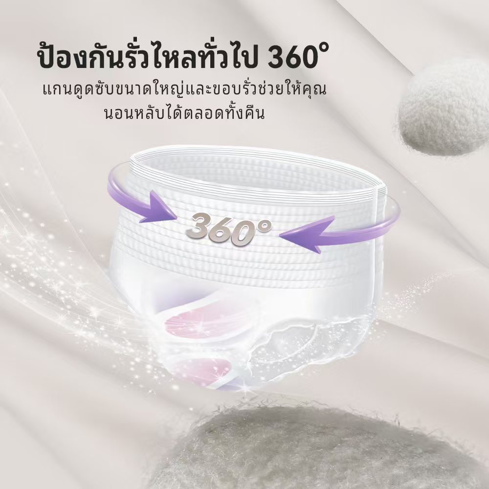 Paileesha ผ้าอนามัยกางเกงระบายอากาศบางสไตล์กางเกงประจําเดือนผ้าอนามัยหลังคลอด 12 ชิ้นแพ็ค - รูปที่ 2