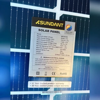 SUNDANT แผง โซล่าเซลล์ 600W รุ่น MNH-600BI (HIGH VOLT) DOUBLE GLASSE NTYPE MONO HALF CELL โซล่าเซลล์ โมโน แผงโซล่าเซลล์