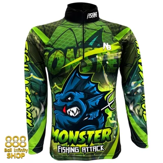 เสื้อตกปลา,ปั่นจักรยาน Set สี 27 Monster Fishing Attack มีให้เลือก 4 สี (สินค้าพร้อมจัดส่ง) ป้องกันแสง UV