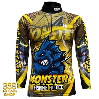 เสื้อตกปลา,ปั่นจักรยาน Set สี 27 Monster Fishing Attack มีให้เลือก 4 สี (สินค้าพร้อมจัดส่ง) ป้องกันแสง UV