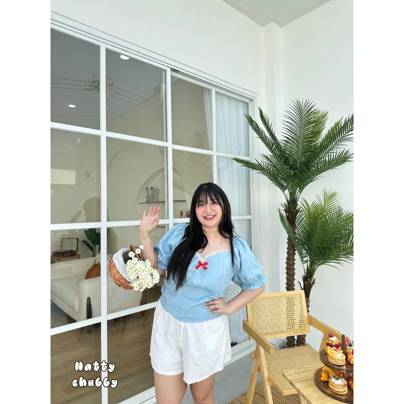 🧸𝐂𝐡𝐮𝐛𝐛𝐲𝐋𝐚𝐧𝐝.(อก38-50)🪐Pluto Shirt💫 รุ่นพลูโต เสื้อสาวอวบ พลัสไซส์ ผ้ายีนส์ ดีเทลน่ารัก #Sh084