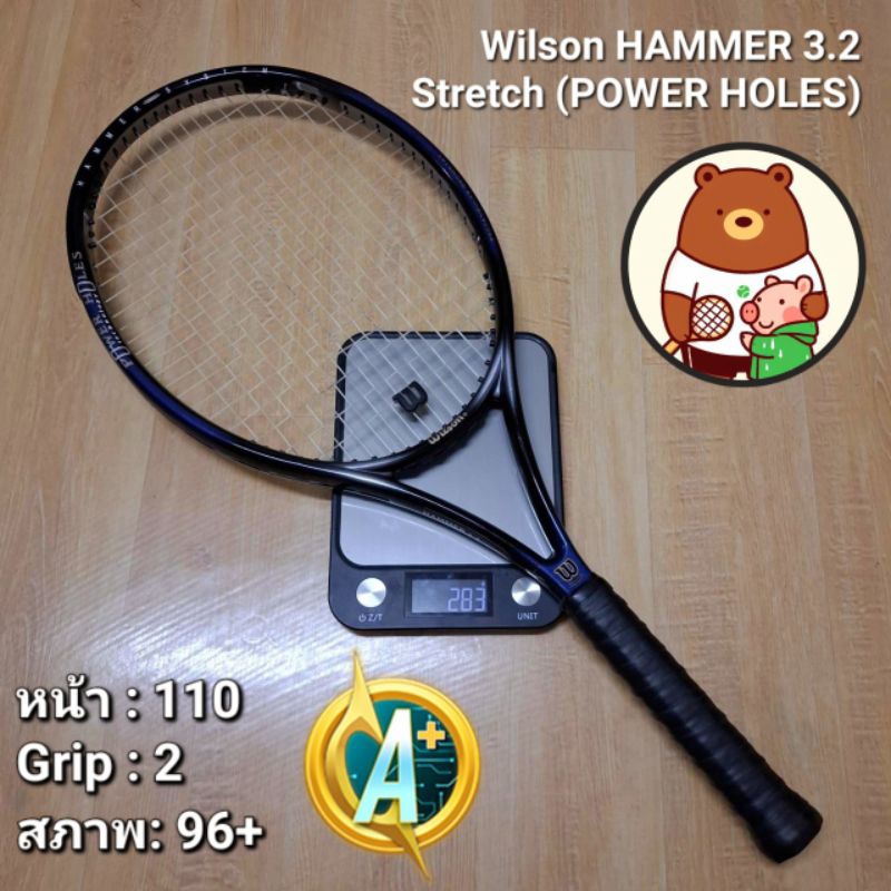 [ส่งฟรี!!] ไม้เทนนิส Wilson HAMMER 3.2 Stretch (POWER HOLES) มือสอง สภาพดีมาก