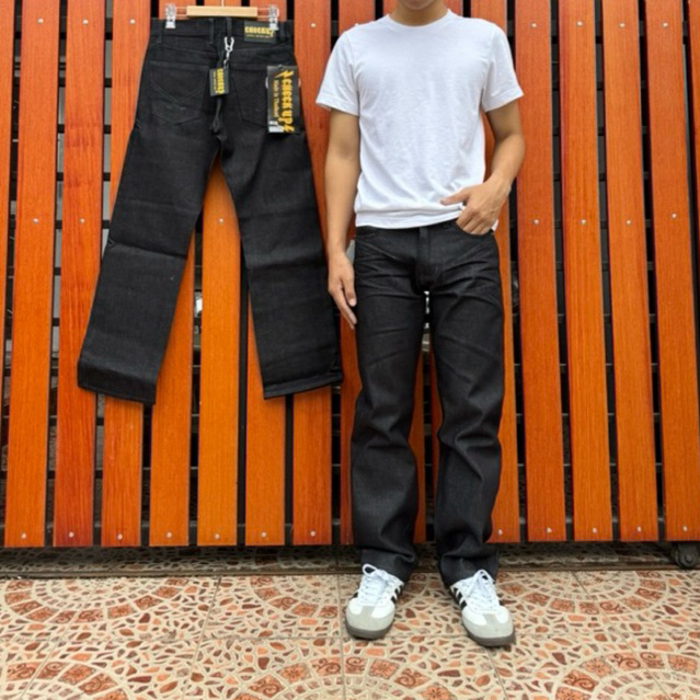 กางเกงยีนส์ขากระบอก ผ้าดิบ14 ออนซ์ ปั้นเฟดง่าย ป้ายCHECKUPแถมป้าย+ตะขอฟรี - รูปที่ 3