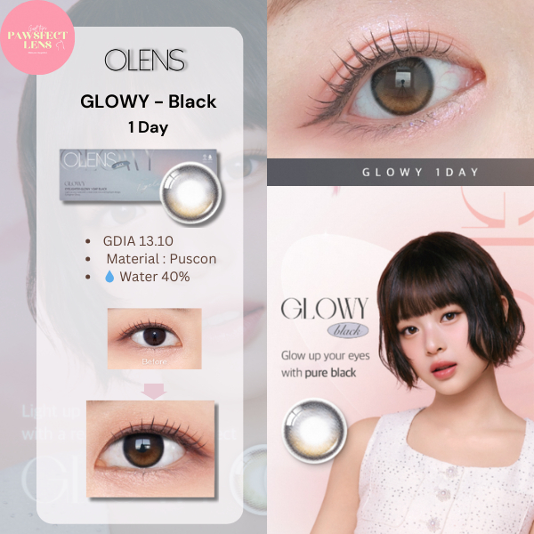 Olens - Glowy Black 1Day เลนส์รายวัน