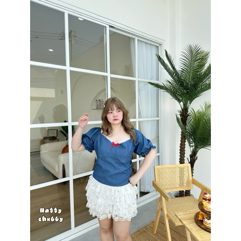 🧸𝐂𝐡𝐮𝐛𝐛𝐲𝐋𝐚𝐧𝐝.(อก38-50)🪐Pluto Shirt💫 รุ่นพลูโต เสื้อสาวอวบ พลัสไซส์ ผ้ายีนส์ ดีเทลน่ารัก #Sh084