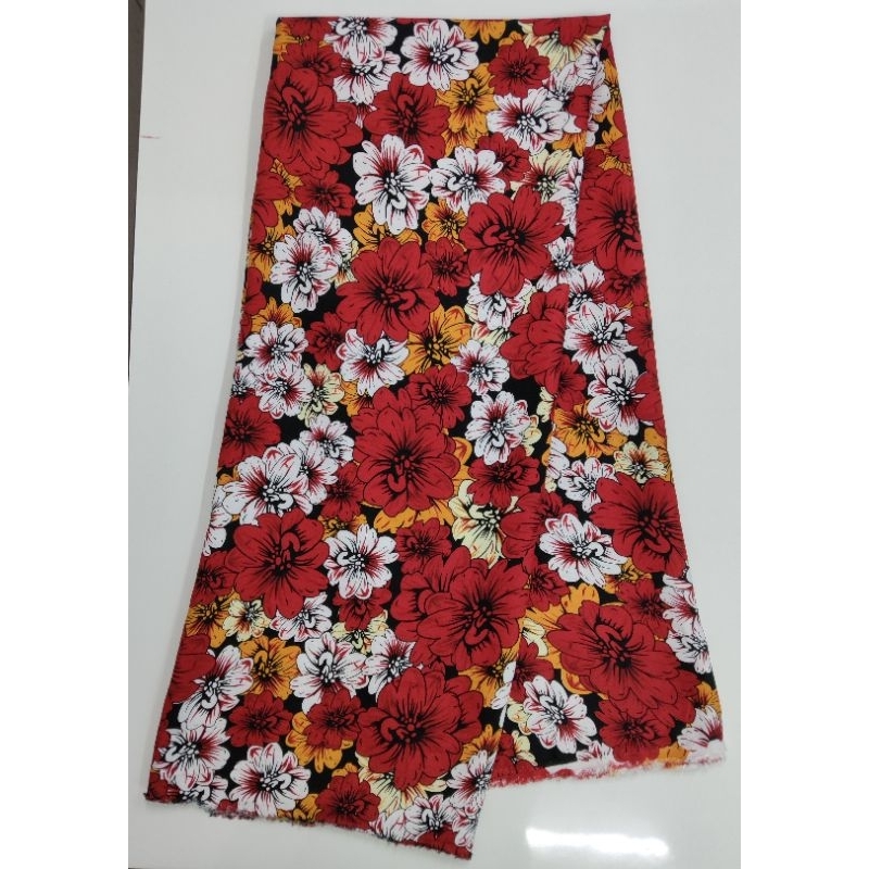 ผ้าสปัน ผ้าแมมเบิร์ต เนื้อนิ่มมาก ลาย Dahlia ชุด 2 สี รูปที่ 2