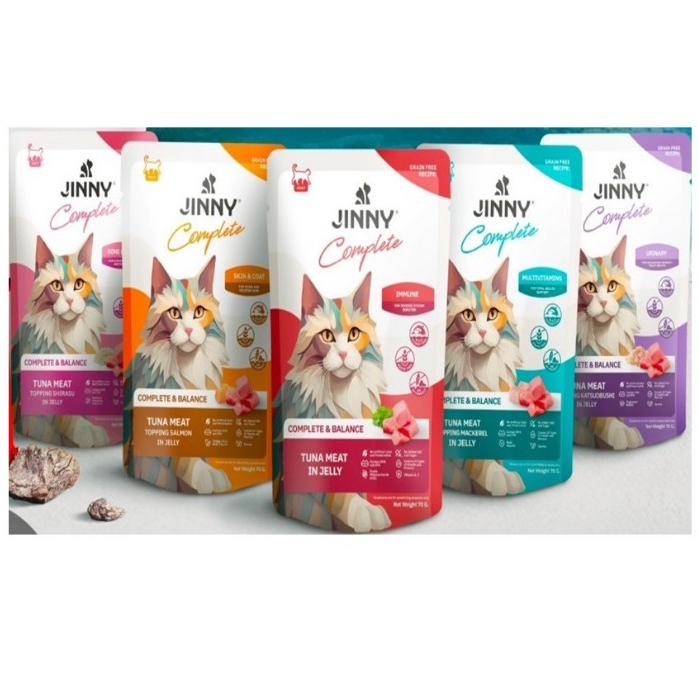 Jinny Comeplete & Balance จินนี่ คอมพลีท& บาลานซ์ อาหารแมวเปียก แบบซอง 70g.x48ซอง*โปรดอ่านรายละเอียดก่อนสั่งซื้อ