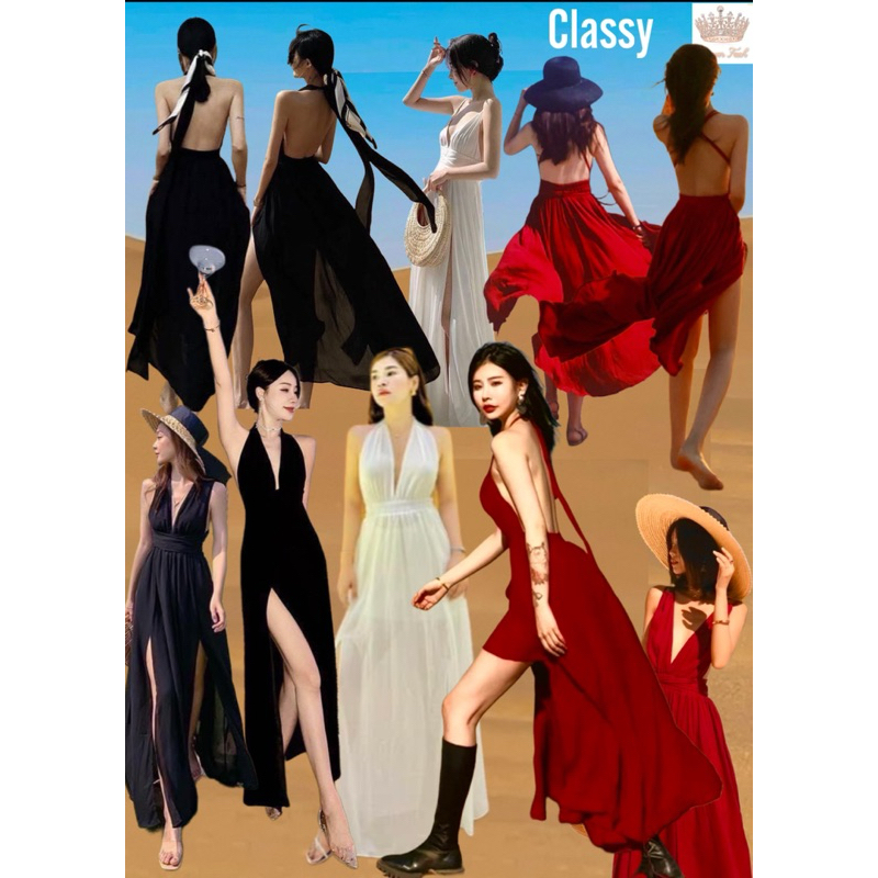 Classy Dress เดรสอินฟินิตี้ ชุดไปทะเล ชุดเที่ยว ชุดออกงาน