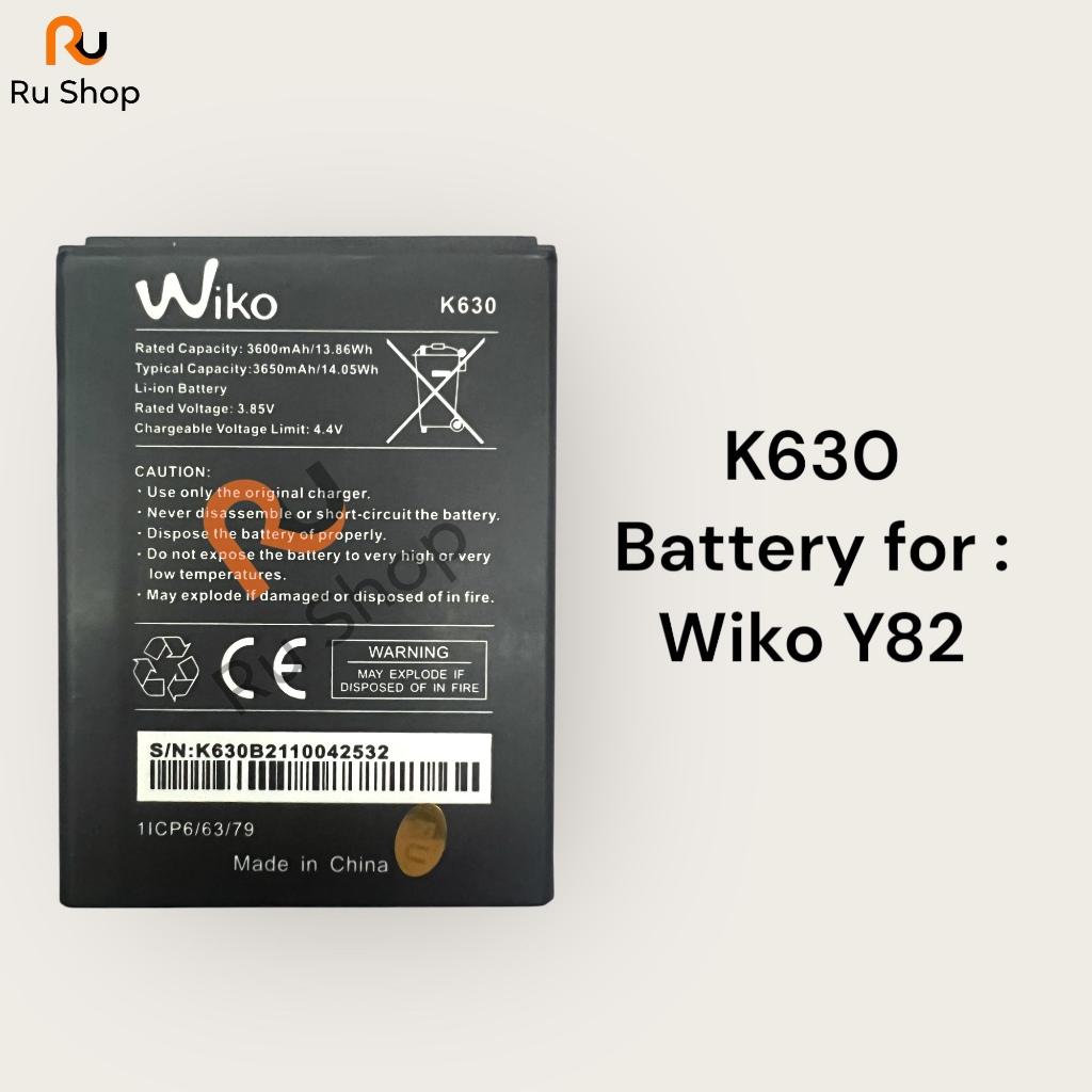 แบตเตอรี่ Wiko Y82 K630 3600mAh