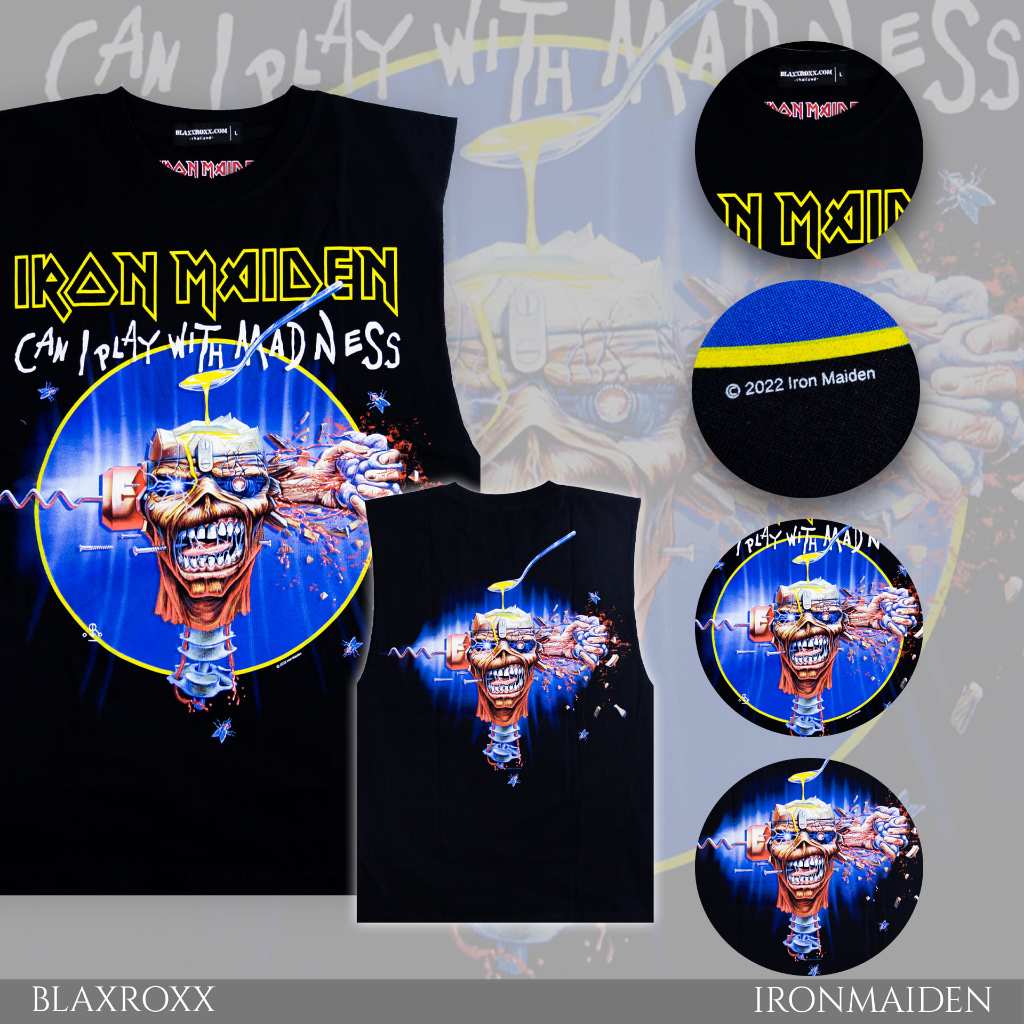 BLAXROXX® | Iron Maiden® | SL-IRM003 | เสื้อยืดคอกลม แขนกุด | สกรีนลายคมชัด ไม่หลุดลอก | Cotton100%