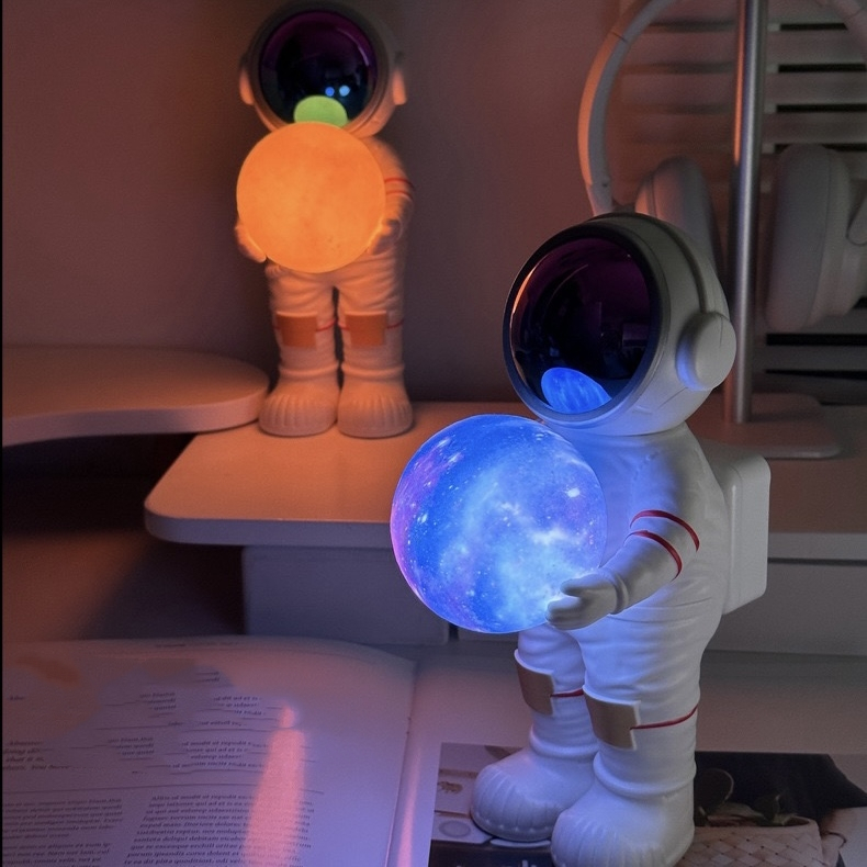 ลำโพงนักบินอวกาศ ลำโพงบลูทูธ ไร้สาย พร้อมไฟ7สี สําหรับตกแต่งบ้าน ของขวัญวันเกิด