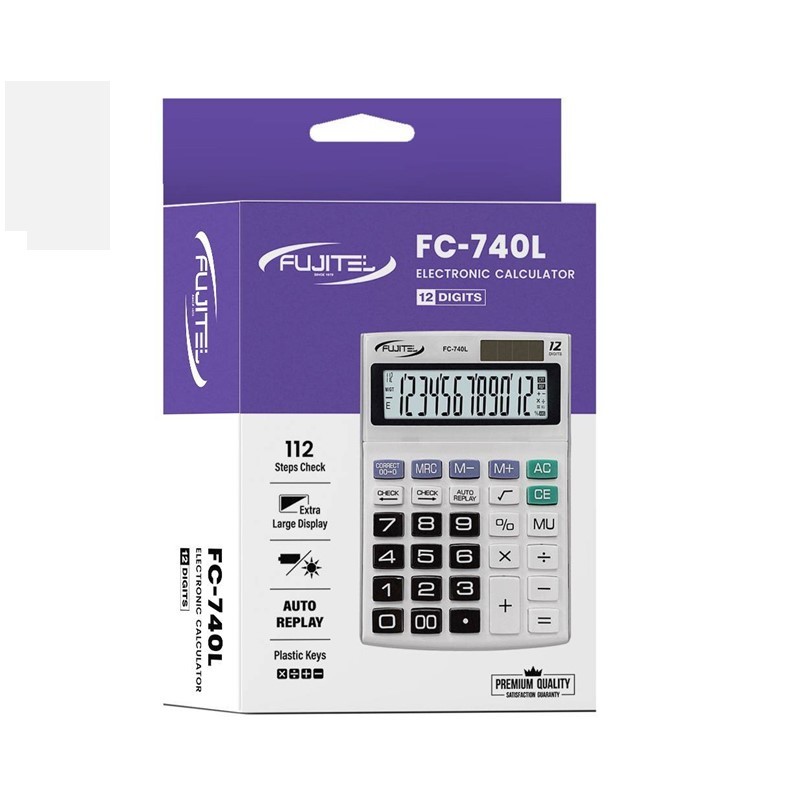 เครื่องคิดเลข Fujitel (ฟูจิเทล) 12 หลัก รุ่น FC-740L (รับประกัน 18 เดือน)