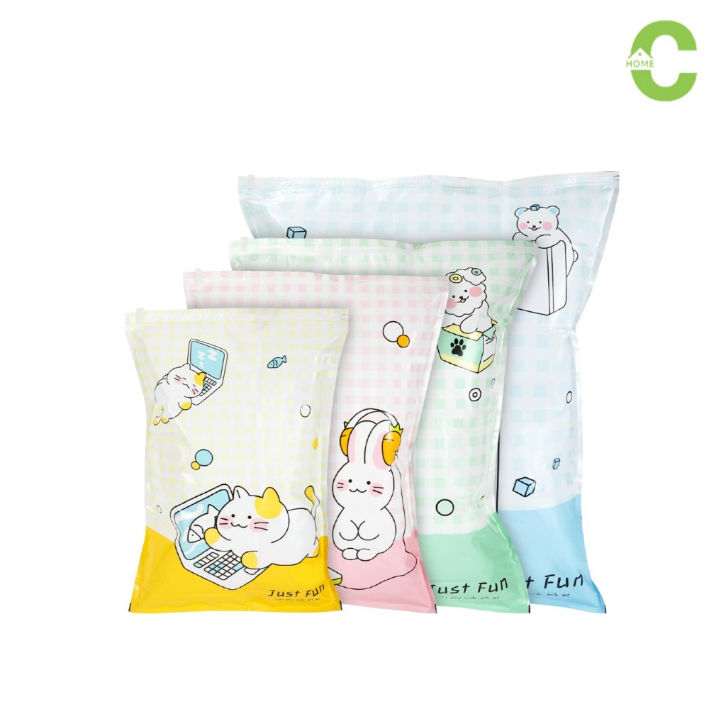 HOMEC ถุงสูญญากาศ ถุงเก็บผ้า  Storage vacuum bag จุผ้าได้เยอะ ประหยัดพื้นที่ ไม่ใช้ปั้มลม สะดวก รวเร็วต่อการใช้งาน